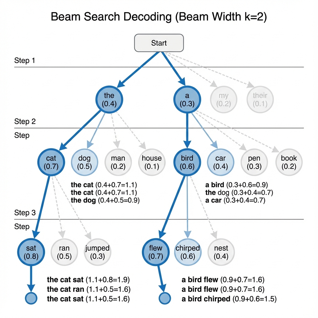 Beam Search Decoding Tree